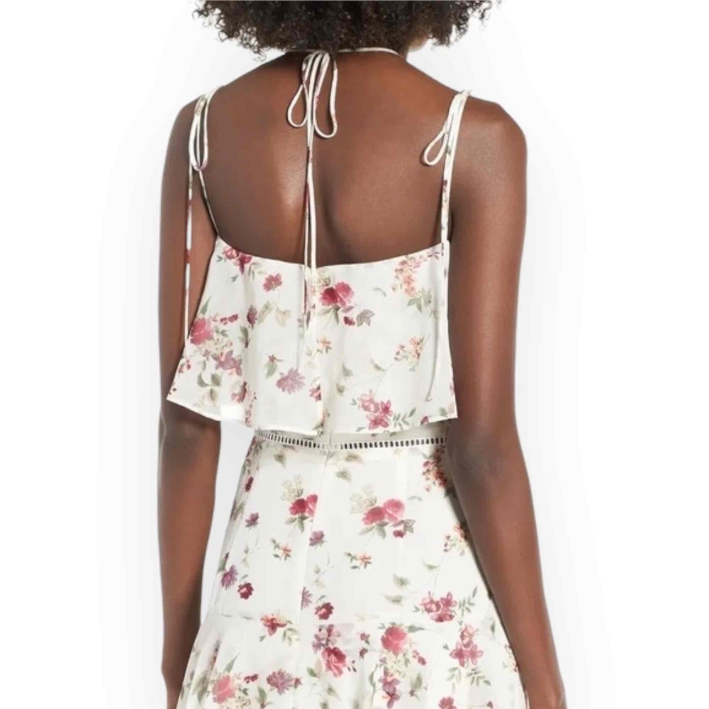 Wayf Imola Tiered Midi Maxi Dress White Floral Size XS fits Small Med NWOT - Picture 4 of 8